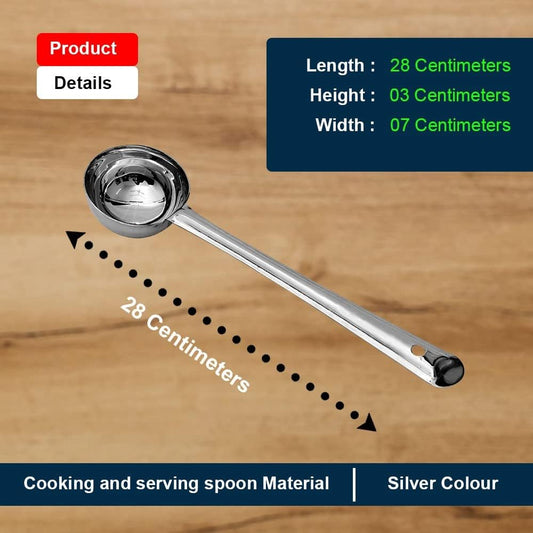 28cm Soup Ladle Stainless Steel (Pack of 2) - Deep Metal Ladle for Cooking & Serving - Heavy Duty Kitchen Ladel - Dishwasher Safe Stainless Steel Ladle for Soups & Stews