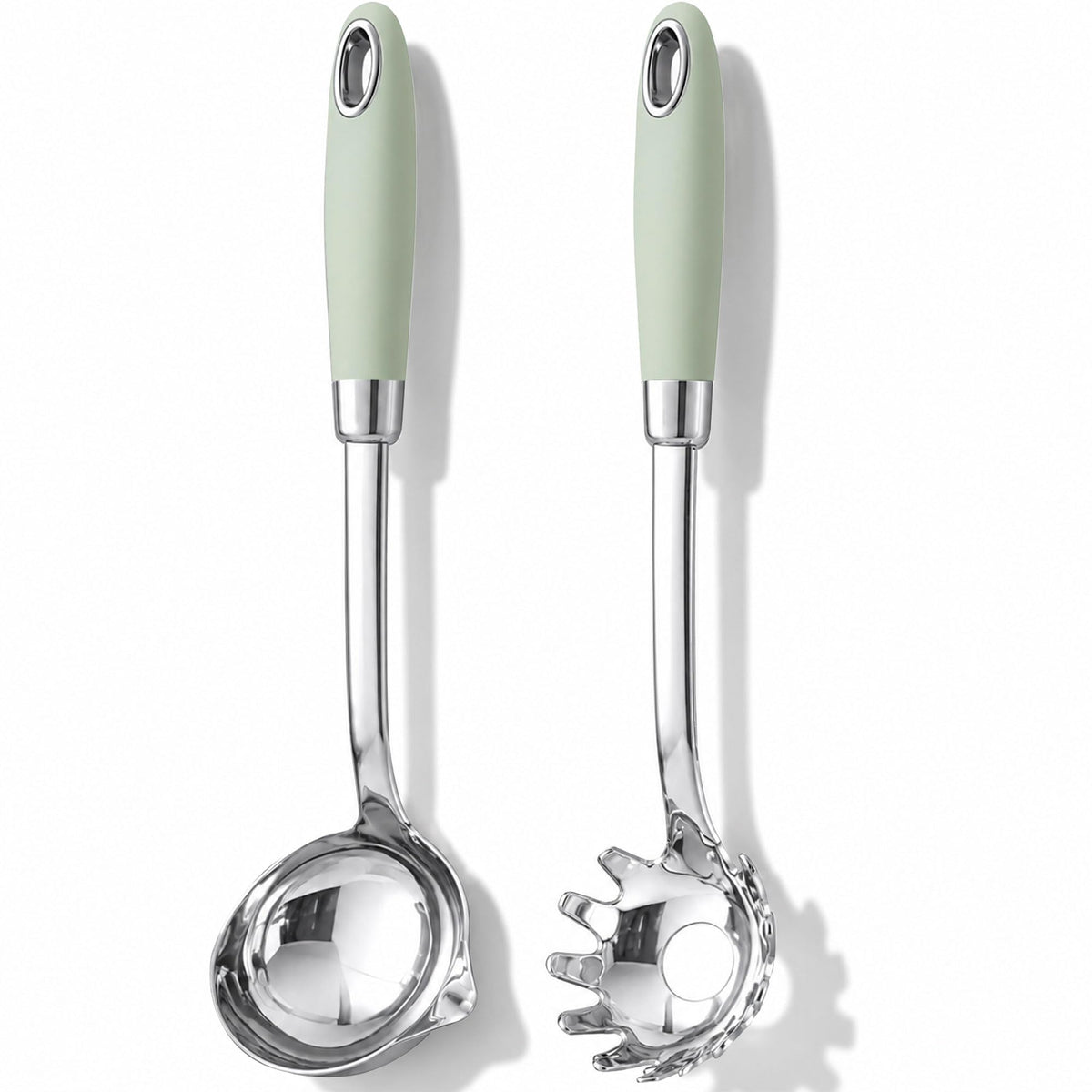 18/10 Stainless Steel Soup Ladle and Pasta Server Set, 2-Piece