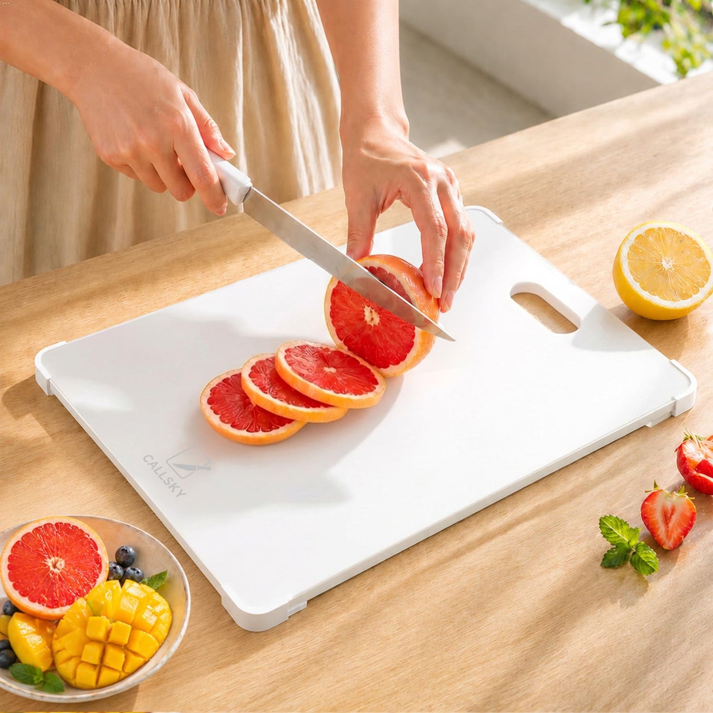 16x12 Clear Tempered Glass Cutting Board for Kitchen, Dishwasher Safe