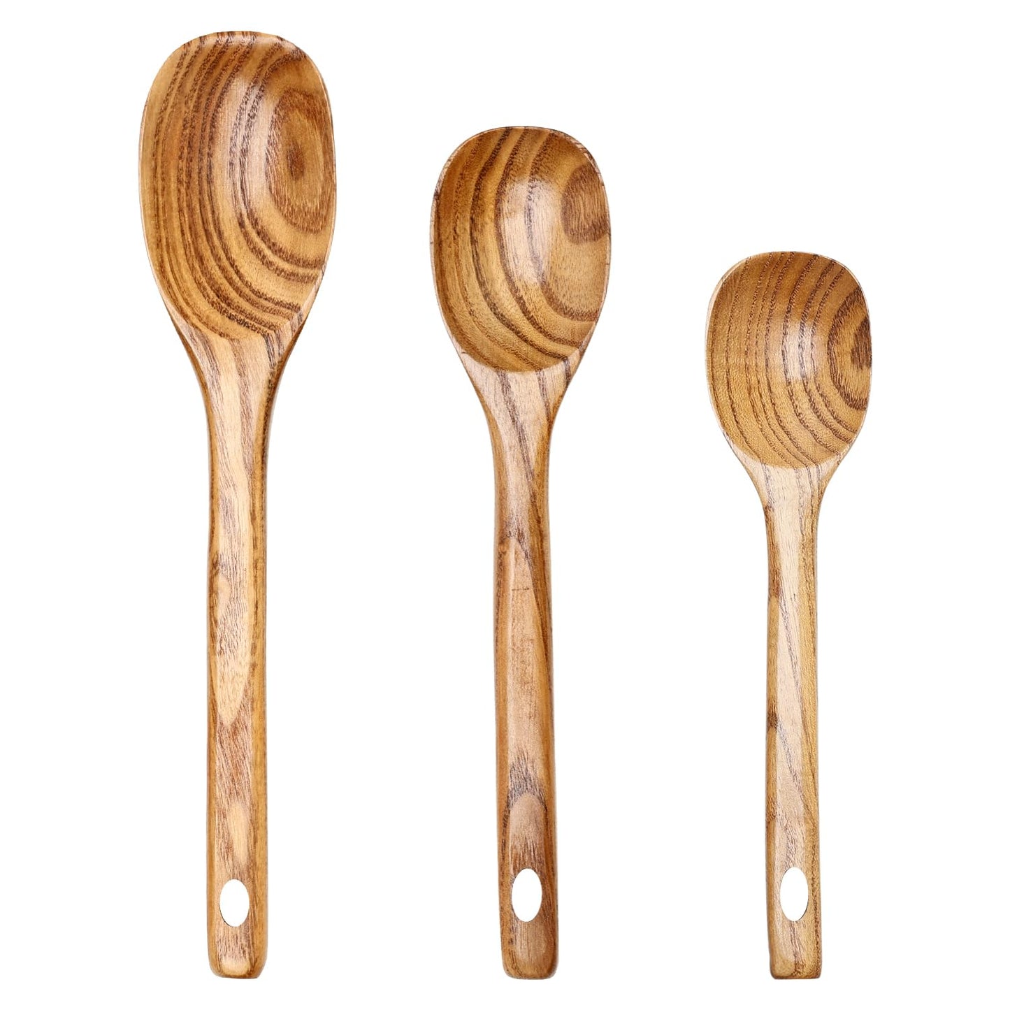 3Pcs Wooden Ladles Serving Spoon Non Toxic Soup Ladle Wood Cooking Spoons