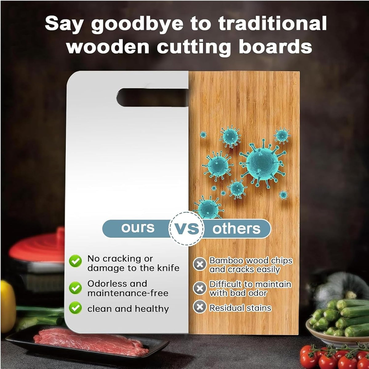 304 Stainless Steel Cutting Board Set,Cutting Boards Non Toxic