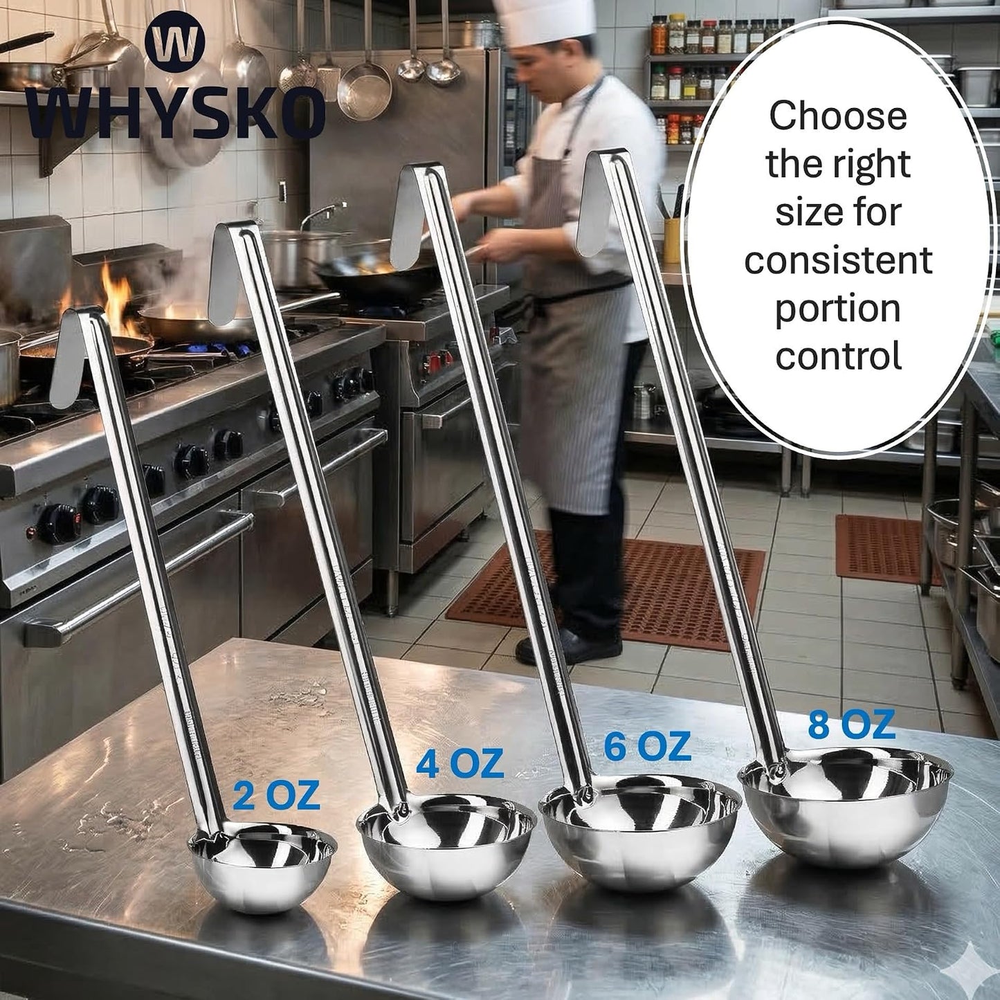 3-Pack Stainless Steel Soup Ladles, 4 oz Heat Resistant Serving Spoons