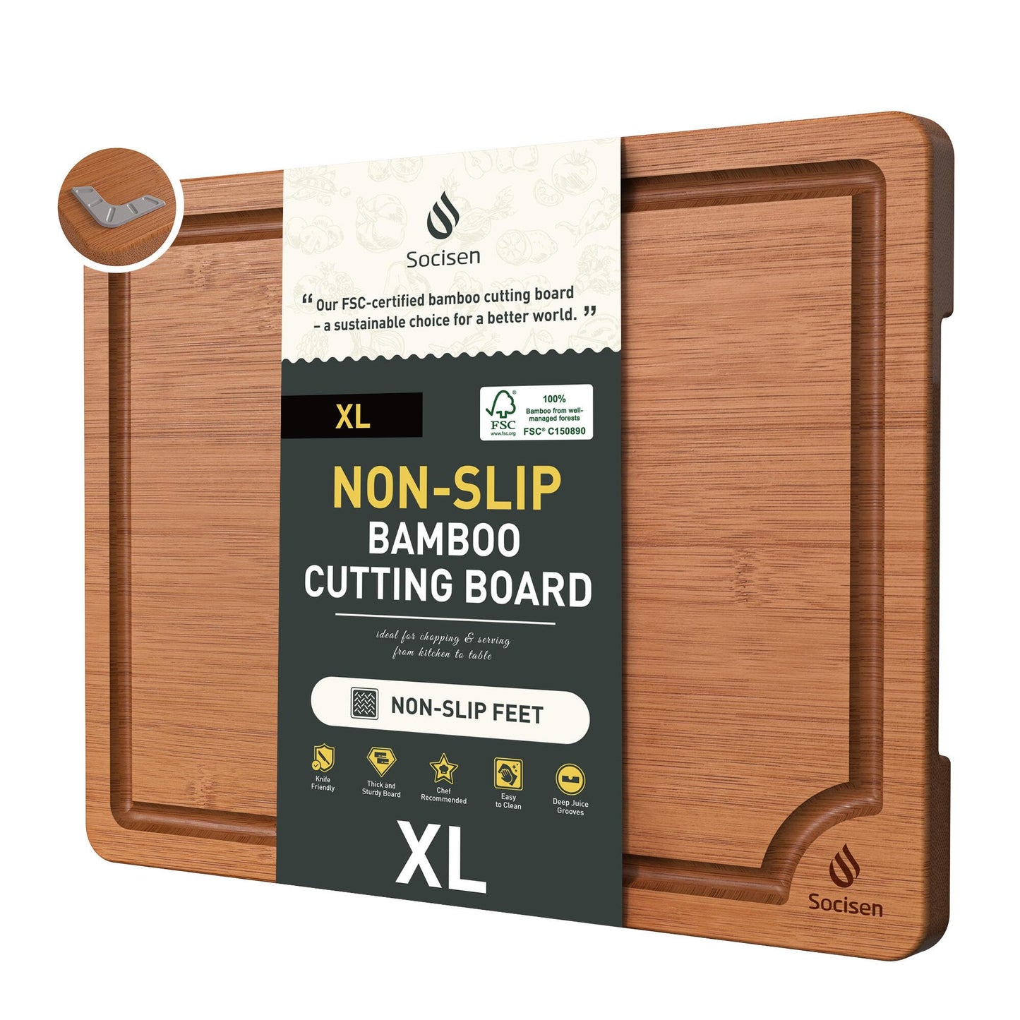 3 Packs Bamboo Cutting Board Set with Non Slip Feet Holder and Over Sink Nice Solid Thick Wood Juice Groove Chopping Board Extra Large Big Small Best Hardwood Kitchen Organic Vegetable Meat BBQ Kit