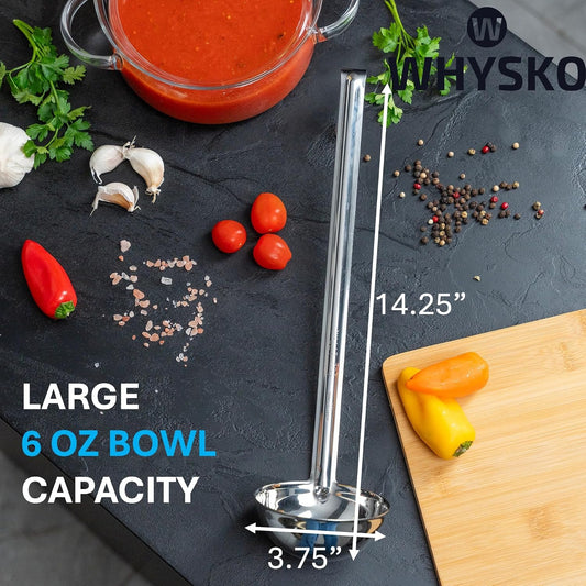3-Pack Stainless Steel Soup Ladles, 4 oz Heat Resistant Serving Spoons
